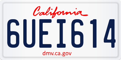 CA license plate 6UEI614