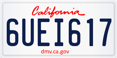 CA license plate 6UEI617