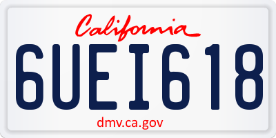 CA license plate 6UEI618