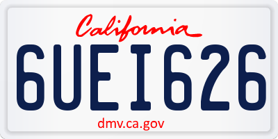 CA license plate 6UEI626