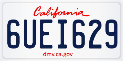 CA license plate 6UEI629