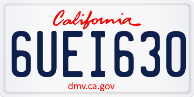 CA license plate 6UEI630