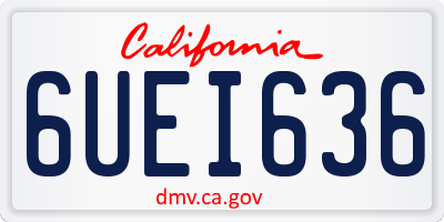 CA license plate 6UEI636