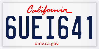 CA license plate 6UEI641