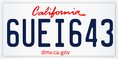 CA license plate 6UEI643