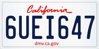 CA license plate 6UEI647