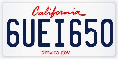 CA license plate 6UEI650