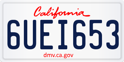 CA license plate 6UEI653