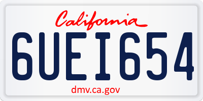 CA license plate 6UEI654