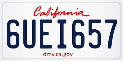 CA license plate 6UEI657