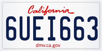 CA license plate 6UEI663