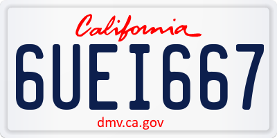 CA license plate 6UEI667