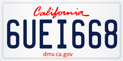 CA license plate 6UEI668