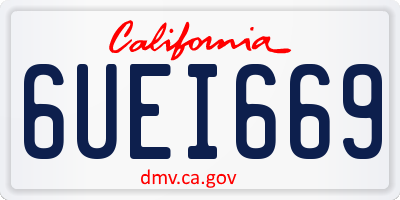 CA license plate 6UEI669