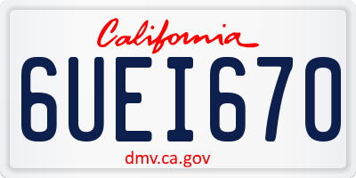 CA license plate 6UEI670