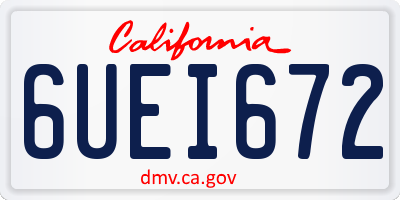 CA license plate 6UEI672