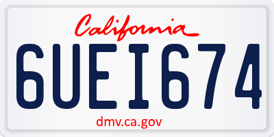 CA license plate 6UEI674