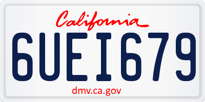 CA license plate 6UEI679