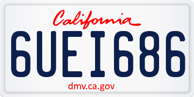 CA license plate 6UEI686