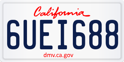 CA license plate 6UEI688