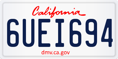 CA license plate 6UEI694