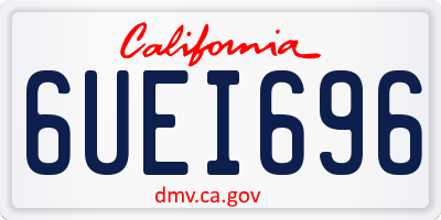CA license plate 6UEI696