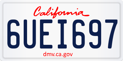CA license plate 6UEI697