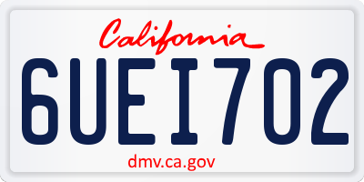 CA license plate 6UEI702