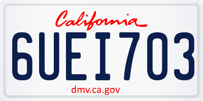CA license plate 6UEI703