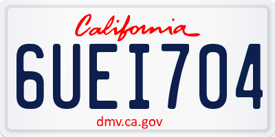 CA license plate 6UEI704