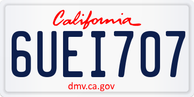 CA license plate 6UEI707