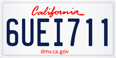 CA license plate 6UEI711