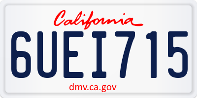 CA license plate 6UEI715