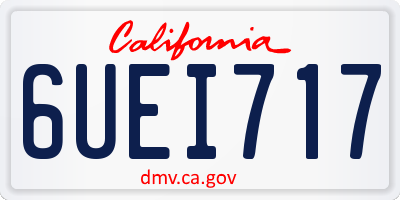 CA license plate 6UEI717