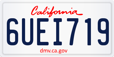CA license plate 6UEI719
