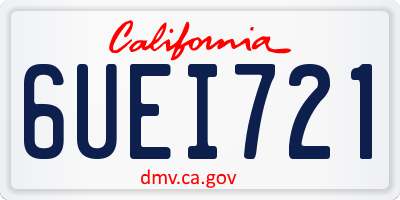 CA license plate 6UEI721