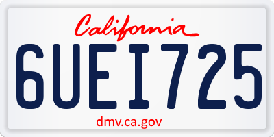 CA license plate 6UEI725