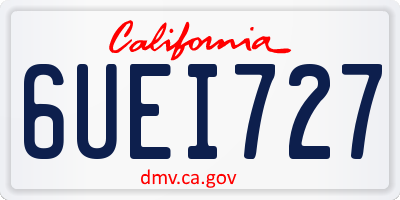 CA license plate 6UEI727