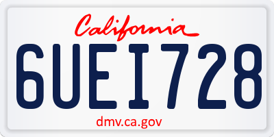 CA license plate 6UEI728
