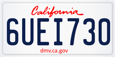 CA license plate 6UEI730