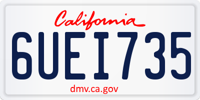 CA license plate 6UEI735