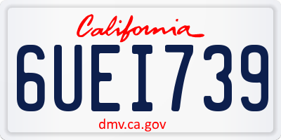 CA license plate 6UEI739