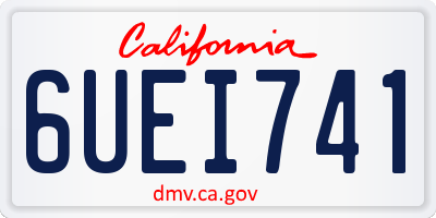 CA license plate 6UEI741