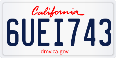 CA license plate 6UEI743