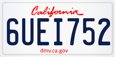 CA license plate 6UEI752