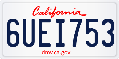 CA license plate 6UEI753