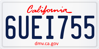 CA license plate 6UEI755
