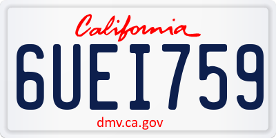 CA license plate 6UEI759