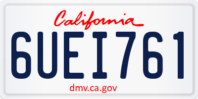 CA license plate 6UEI761