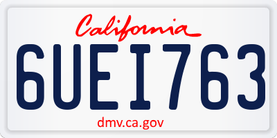 CA license plate 6UEI763